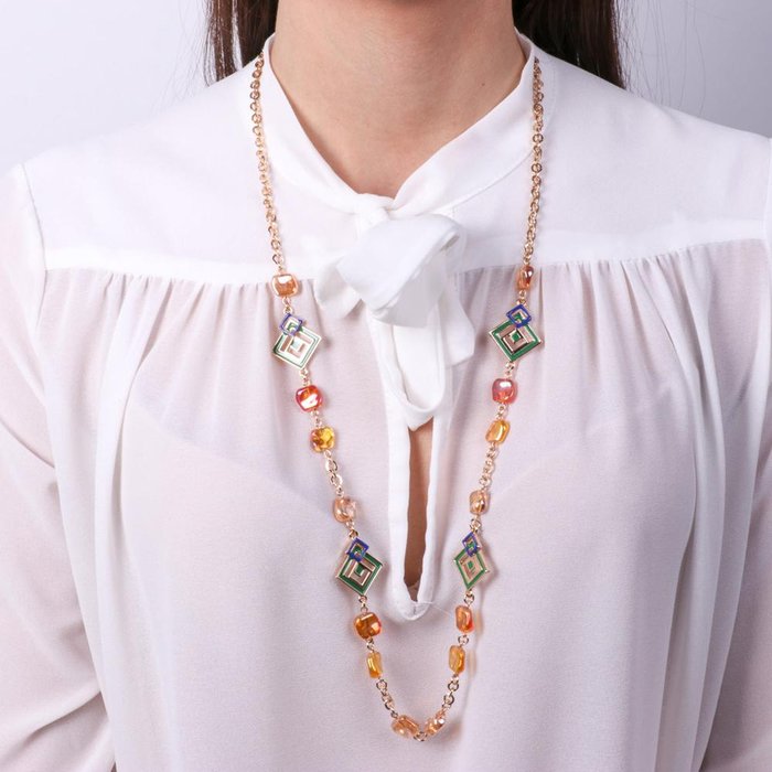 Collana in Metallo con cristalli ispirati al vetro di Murano