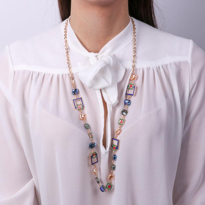 Collier en métal avec cristaux inspiré du verre de Murano