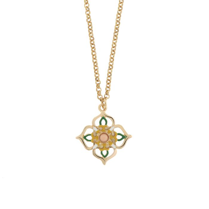Collana in Metallo con maioliche colorate a forma di croce