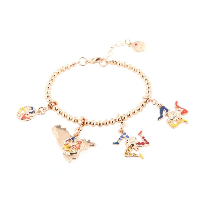 Metal Bracelet with Central Sicily and Two Trinacria