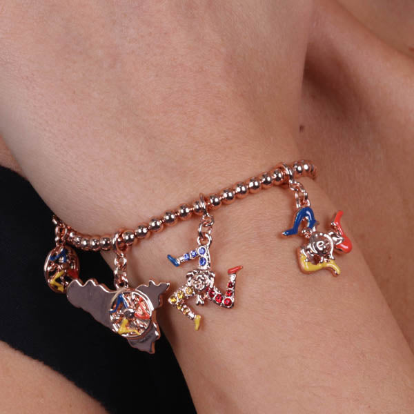 Metal Bracelet with Central Sicily and Two Trinacria