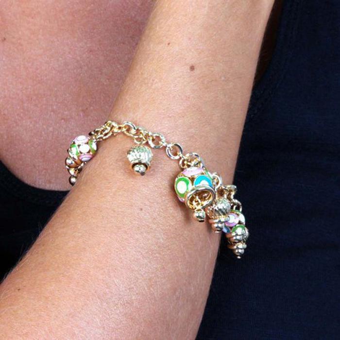 Metal Bracelet with Colored Bells