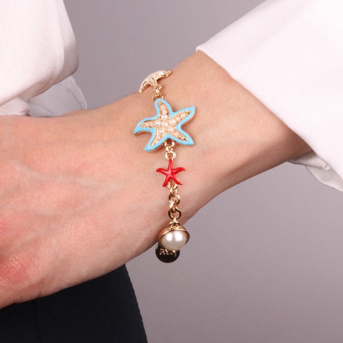 Bracciale in Metallo con stelle marine e conchiglie
