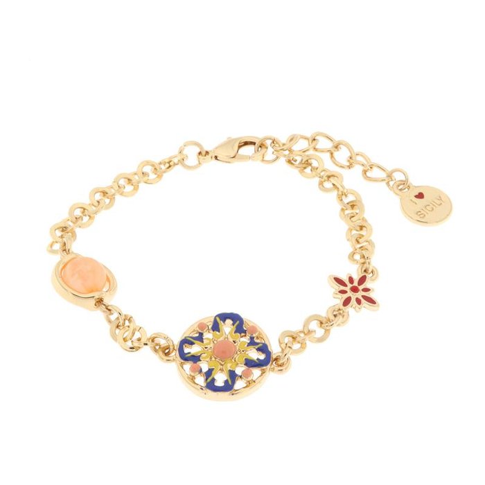 Bracelet en métal avec majolique