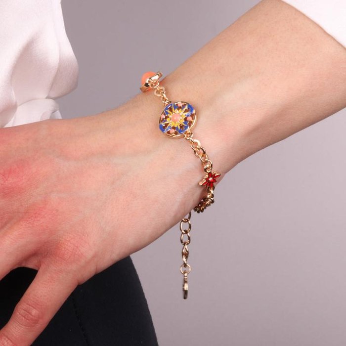 Bracelet en métal avec majolique