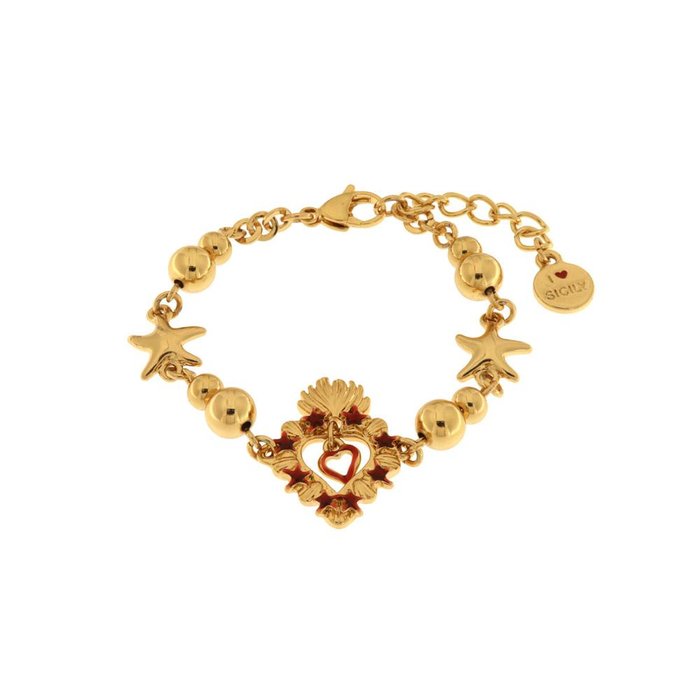 Bracciale in Metallo con cuore sacro e stelle