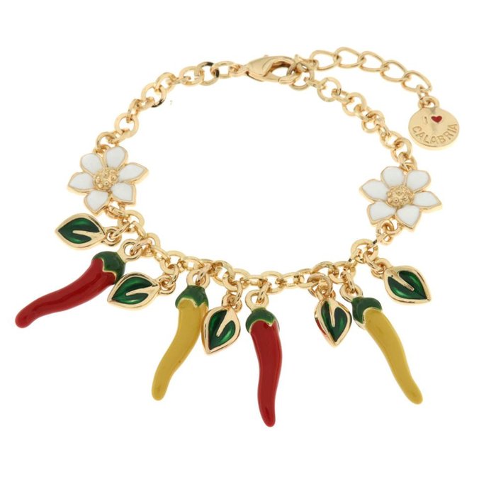 Bracciale in Metallo con peperoncini colorati