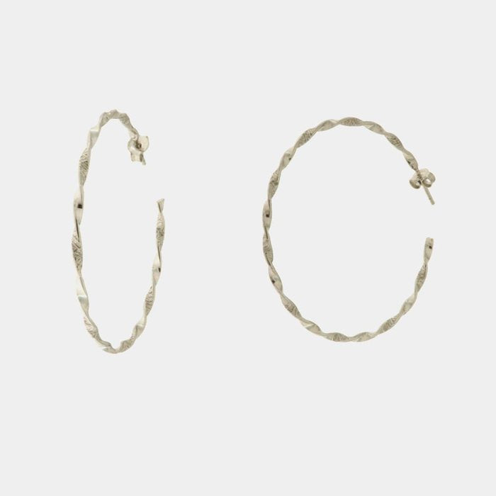 Orecchini in Argento 925  a cerchio arricciato liscio