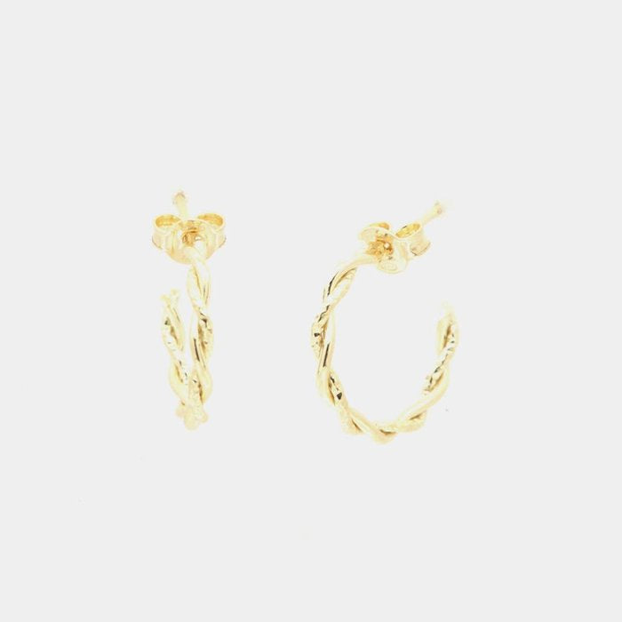 Boucles d'oreilles créoles en argent 925 avec entrelacs