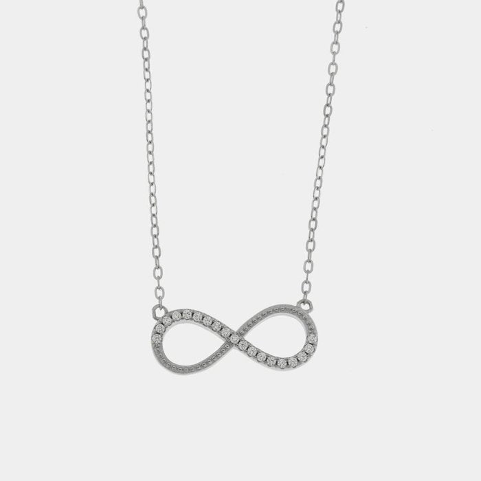 Collier en argent 925 avec symbole de l'infini et zircons blancs