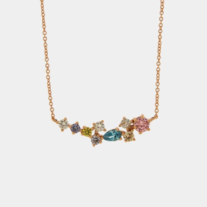 Collana in Argento 925 con zirconi multicolor