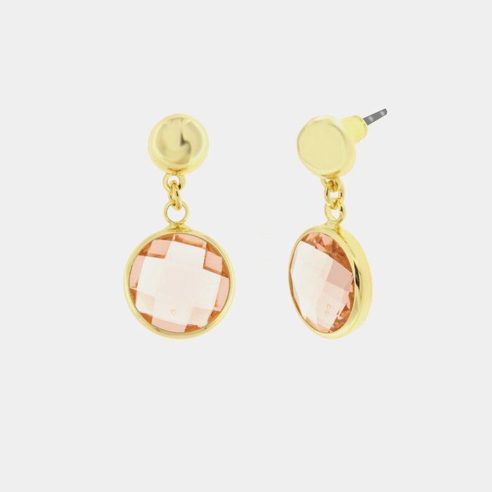 Boucles d'oreilles en métal avec cristaux suspendus