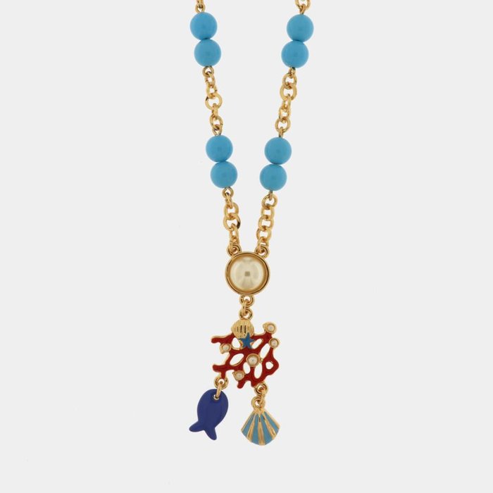 Collana in Metallo con pendenti colorati