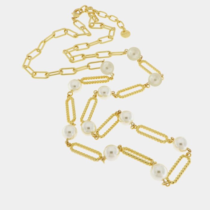 Collier en métal avec chaînes et perles simples