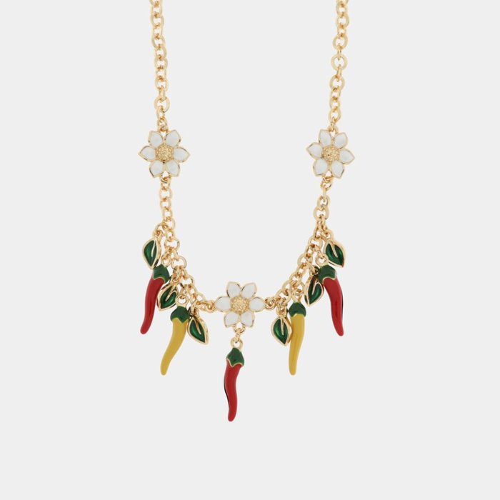 Collana in Metallo con peperoncini colorati