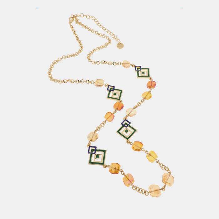 Collana in Metallo con cristalli ispirati al vetro di Murano