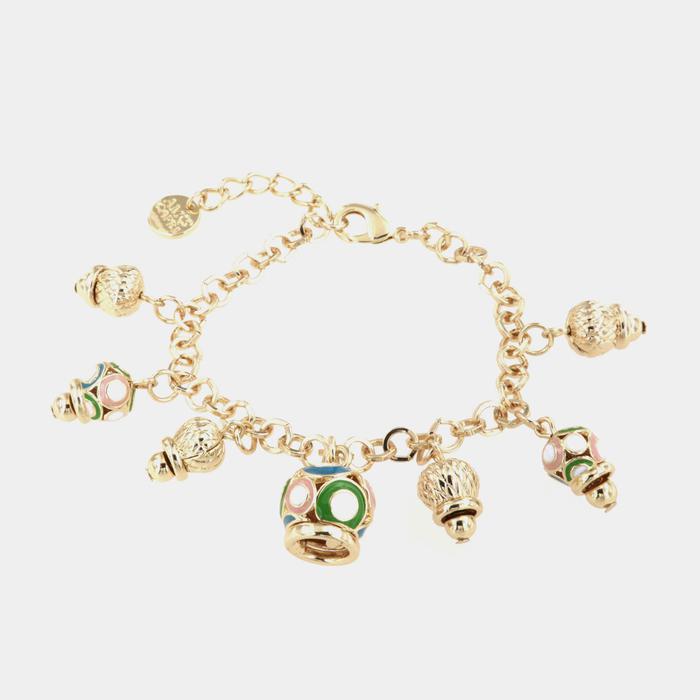 Metal Bracelet with Colored Bells