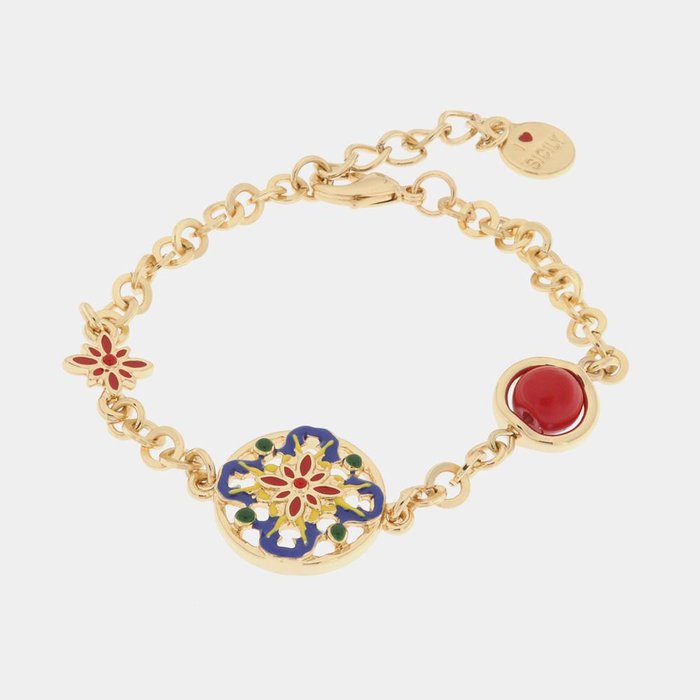 Bracelet en métal avec majolique