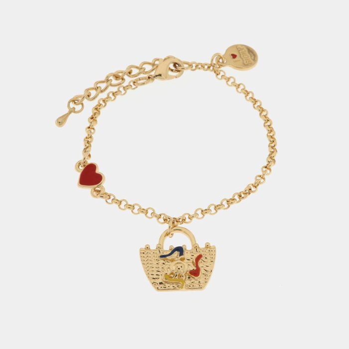 Metal Bracelet with Heart and Pendant Bag