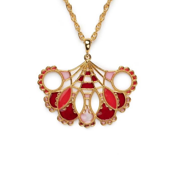 Pendente Merletti Ventaglio Rosso