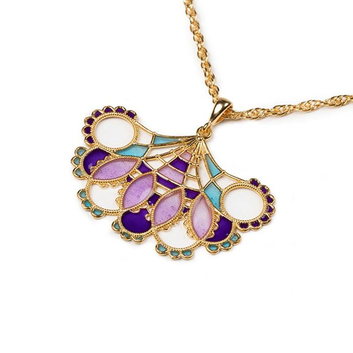 Pendente Merletti Ventaglio Viola