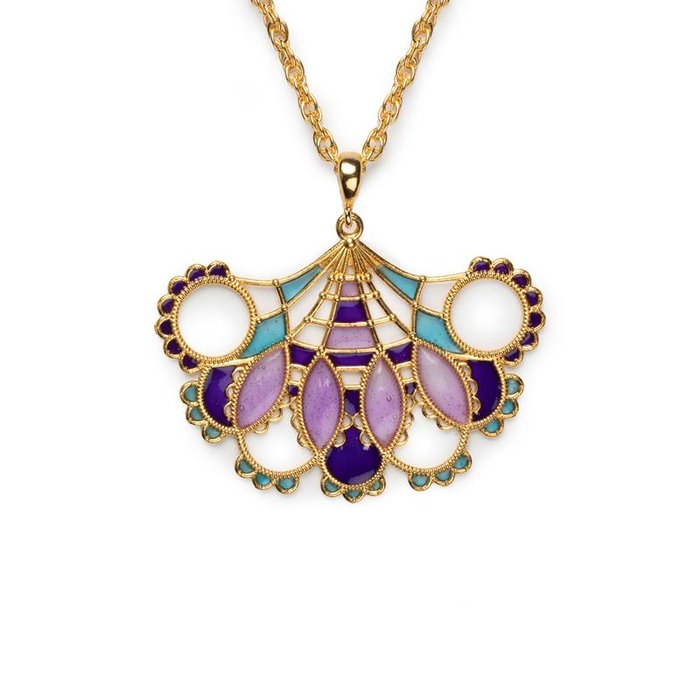 Pendente Merletti Ventaglio Viola