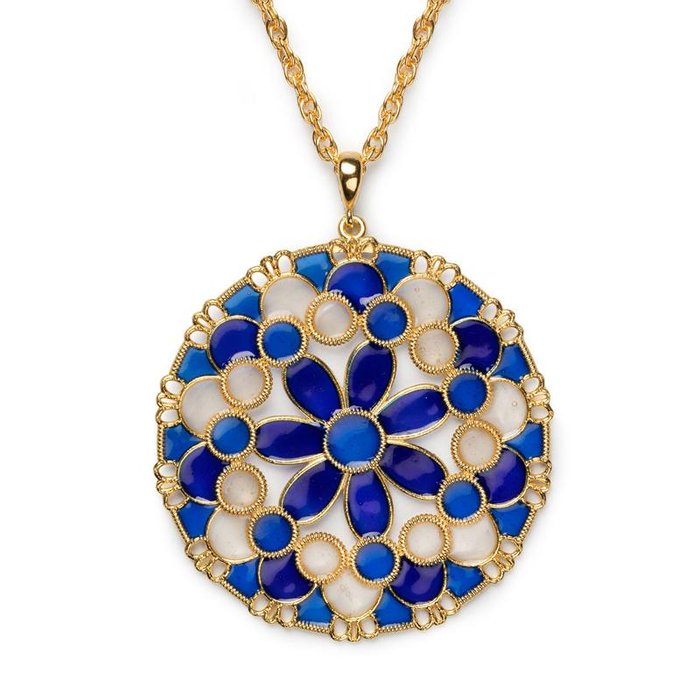 Round Blue Lace Pendant