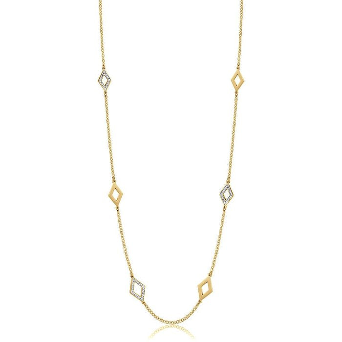 COLLANA DONNA IN ACCIAIO IP GOLD CON CRISTALLI BIANCHI