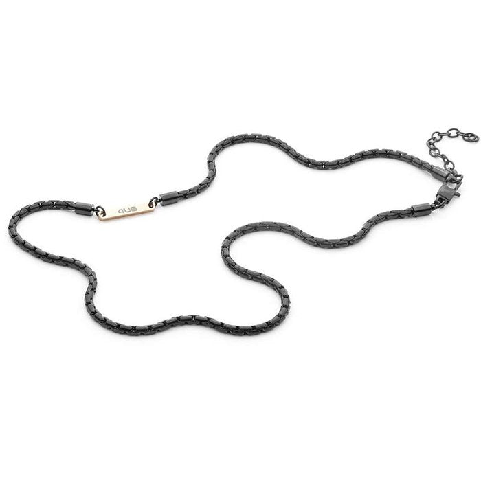 Collana brunita catena con inserto rosè