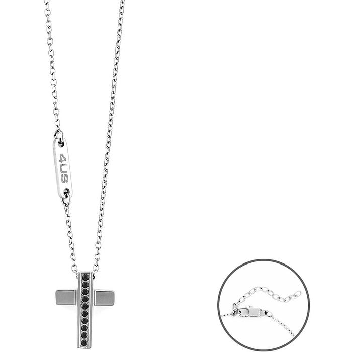 Collana croce zirconi neri