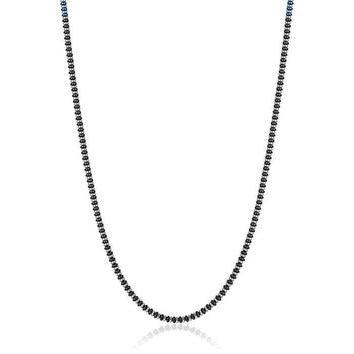 COLLANA UOMO IN ACCIAIO CON EMATITE NERA E SILVER