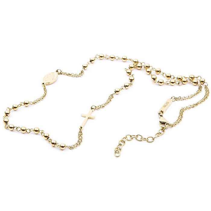 Collana croce e placchetta laminata