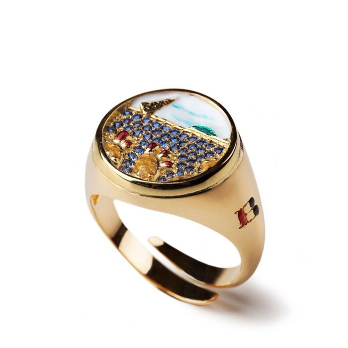 Fichi Vela Lapilli Ring Round Gold