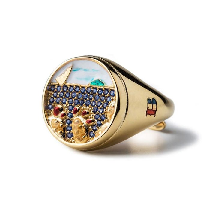 Fichi Vela Lapilli Ring Round Gold