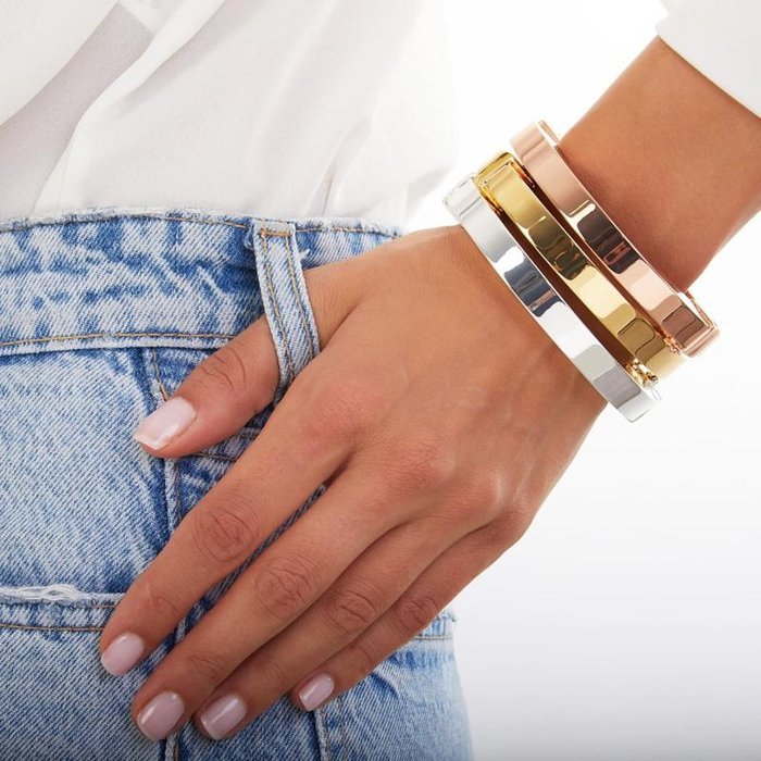 Bracciale in bronzo argentato