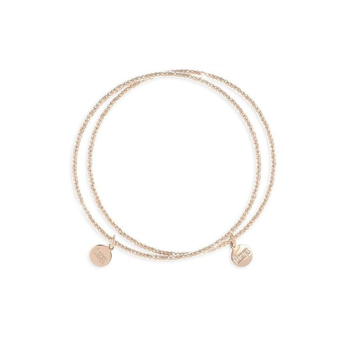 Bracciale in bronzo dorato rosa