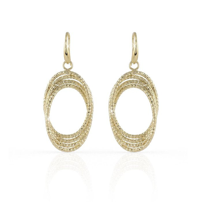 Orecchini in bronzo dorato diamantati