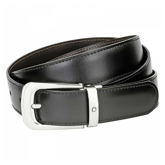 Cintura Montblanc Contemporary Nera Marrone Reversibile