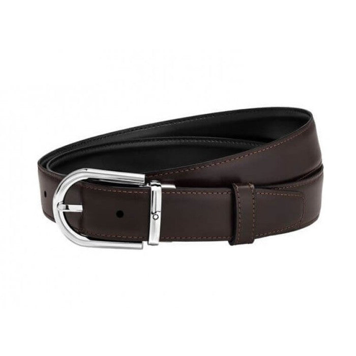 Cintura Montblanc Reversibile Regolabile Nera/marrone