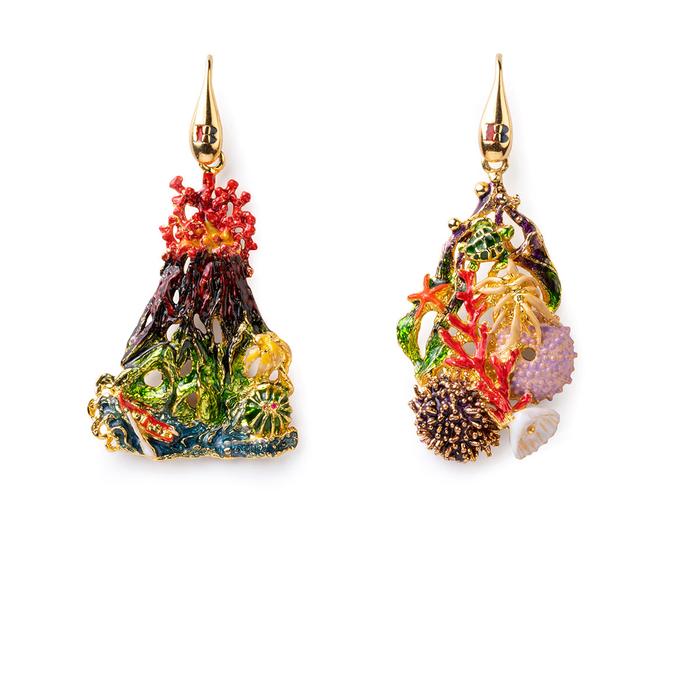 Boucles d'oreilles Eau/Feu