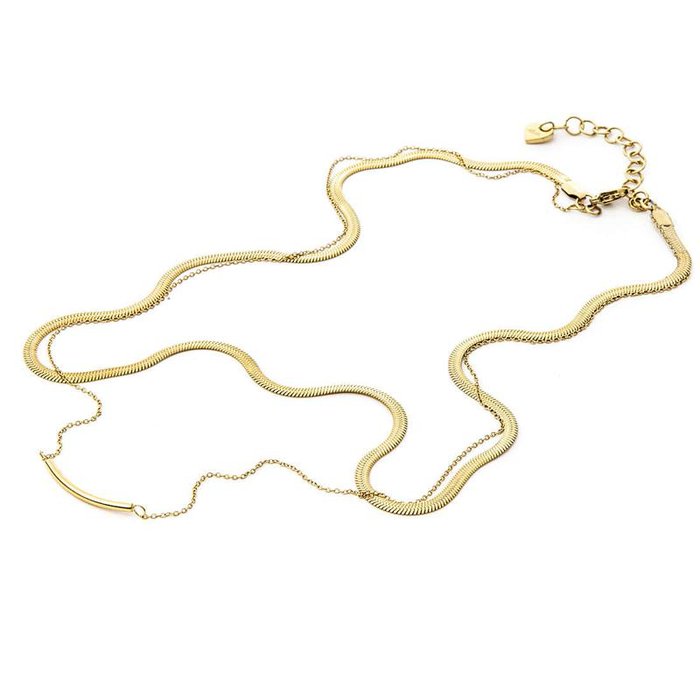 Collana donna 2 fili laminata