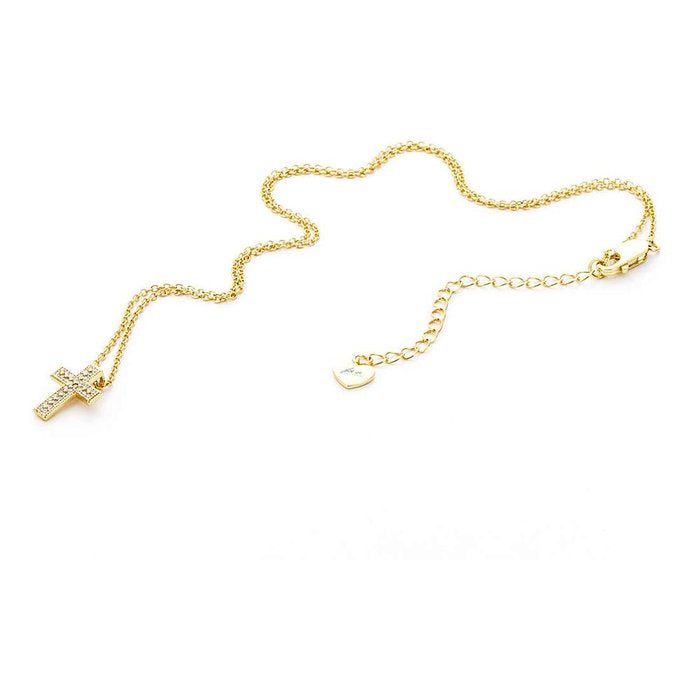 Collana laminata croce zirconi