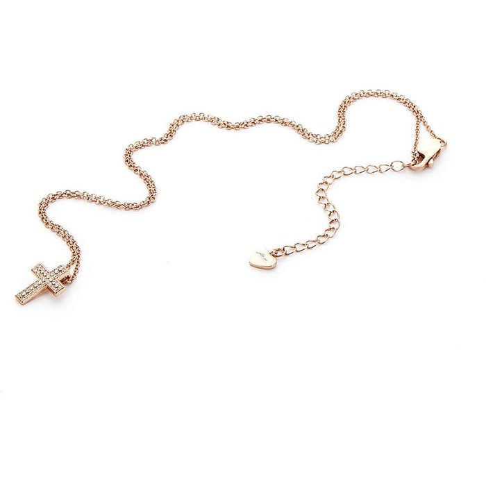 Collana rosè croce zirconi