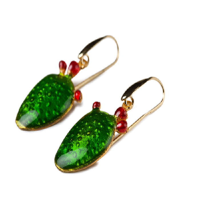 Boucles d'oreilles en forme de pelle à figues de Barbarie