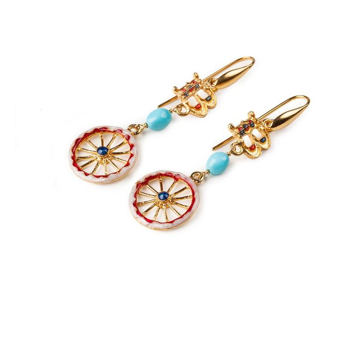 Mini Wheel Logo Earrings