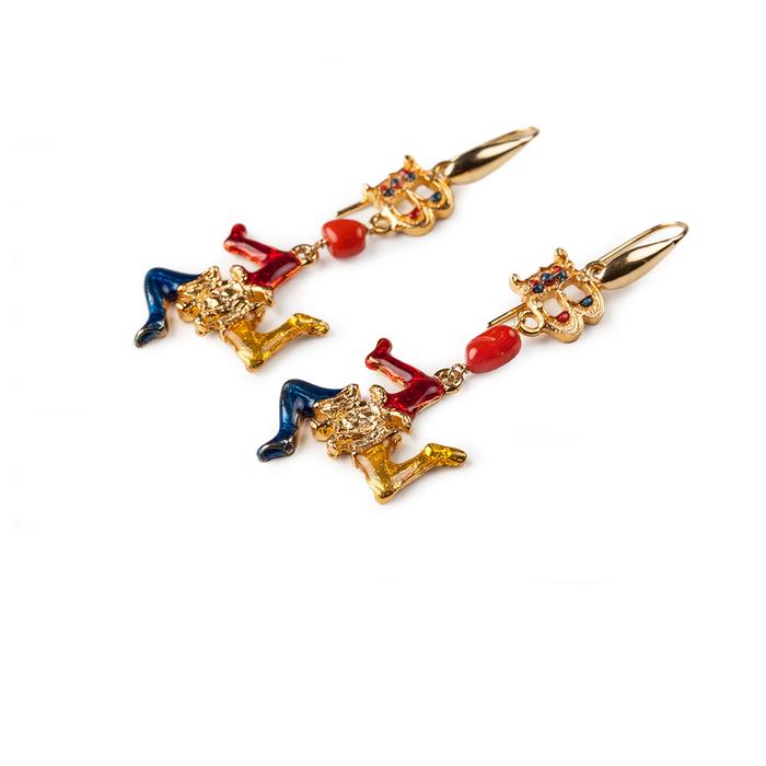Mini Trinacria Logo Earrings
