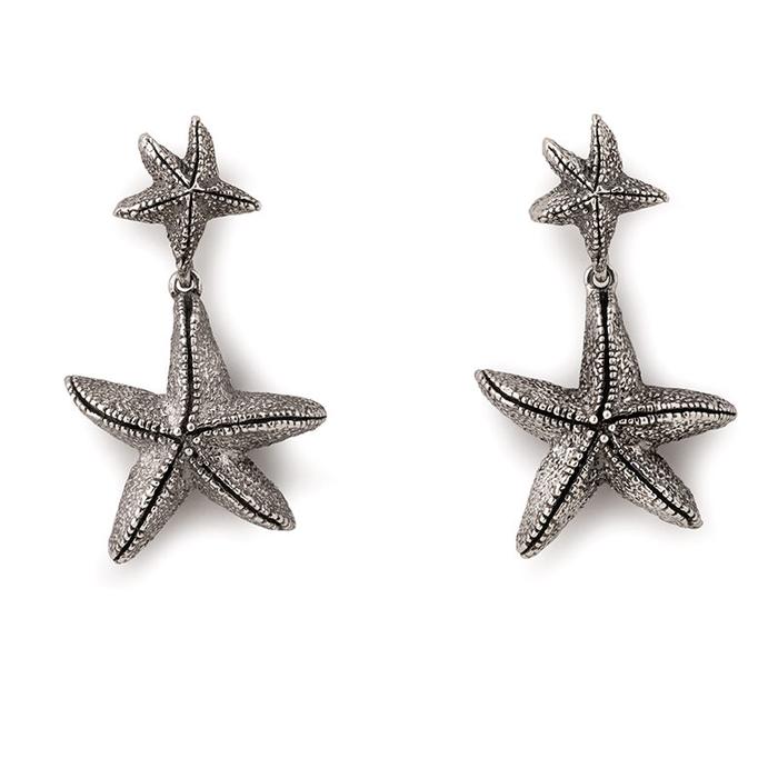 Boucles d'oreilles double étoile de mer nude