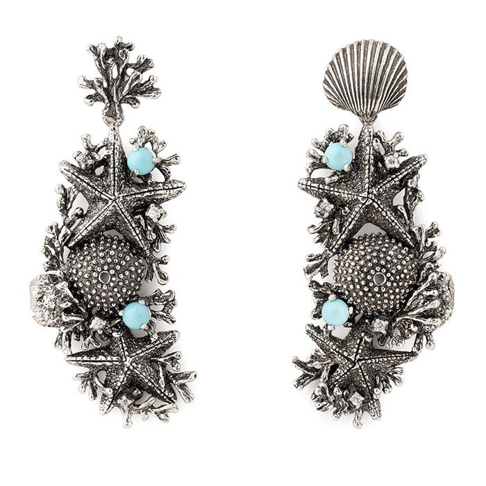 Boucles d'oreilles fond marin nu