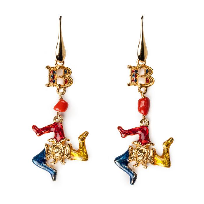 Mini Trinacria Logo Earrings