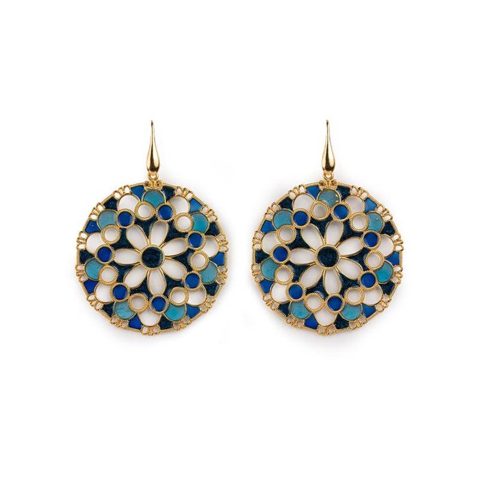 Orecchini Merletti Tondi Azzurro/Blu
